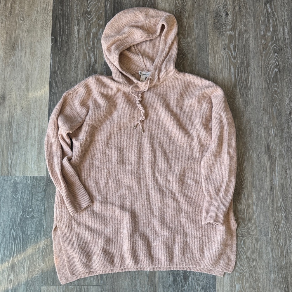 Cozy Taupe Knit Hoodie Sweater